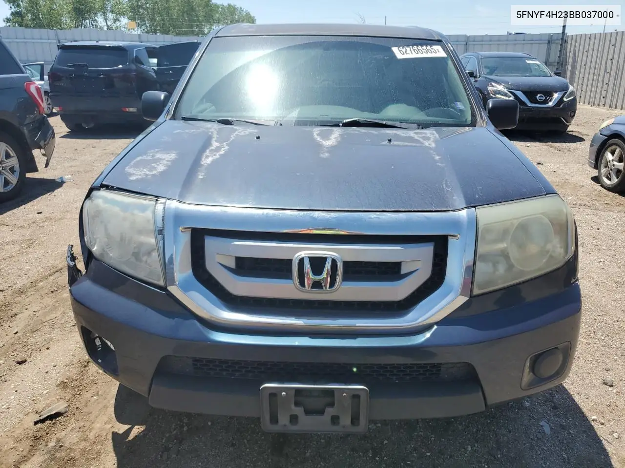 2011 Honda Pilot Lx VIN: 5FNYF4H23BB037000 Lot: 62766565