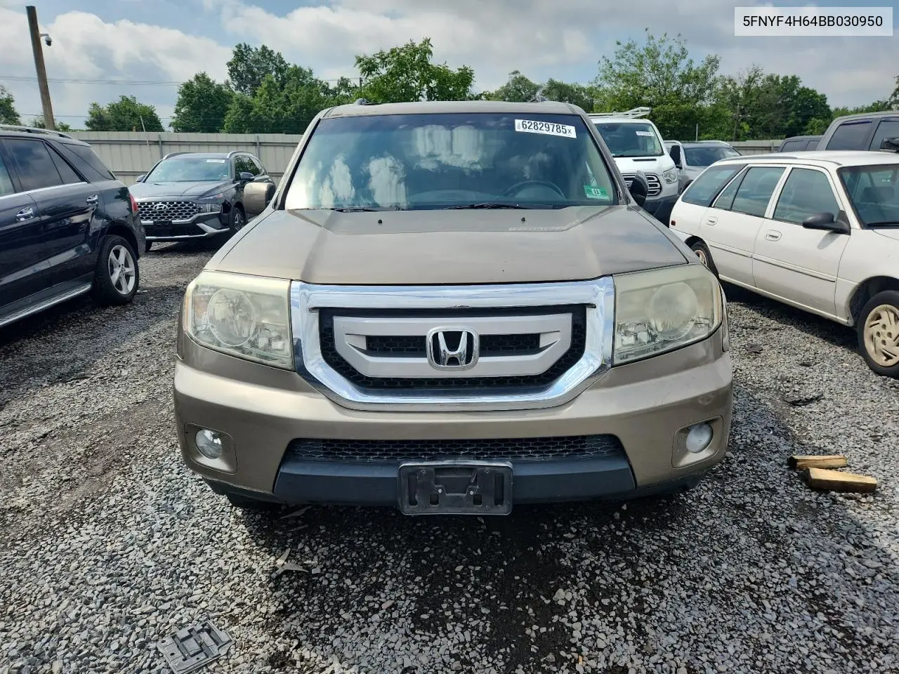 2011 Honda Pilot Exl VIN: 5FNYF4H64BB030950 Lot: 62829785
