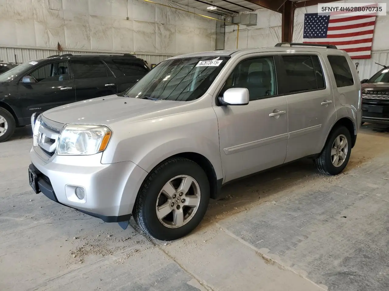 2011 Honda Pilot Exl VIN: 5FNYF4H62BB070735 Lot: 62873615