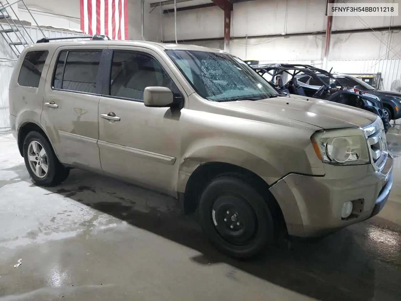 2011 Honda Pilot Exl VIN: 5FNYF3H54BB011218 Lot: 63012605