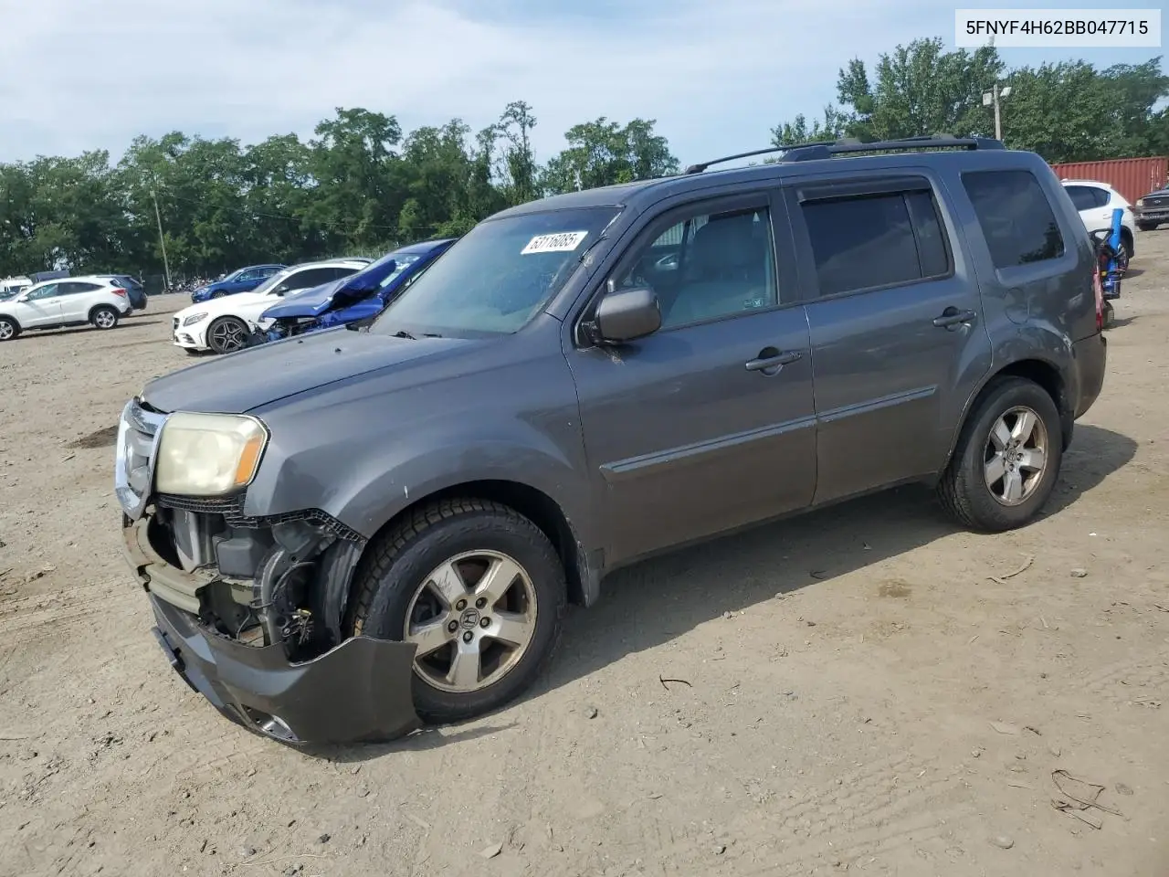 2011 Honda Pilot Exl VIN: 5FNYF4H62BB047715 Lot: 63116085