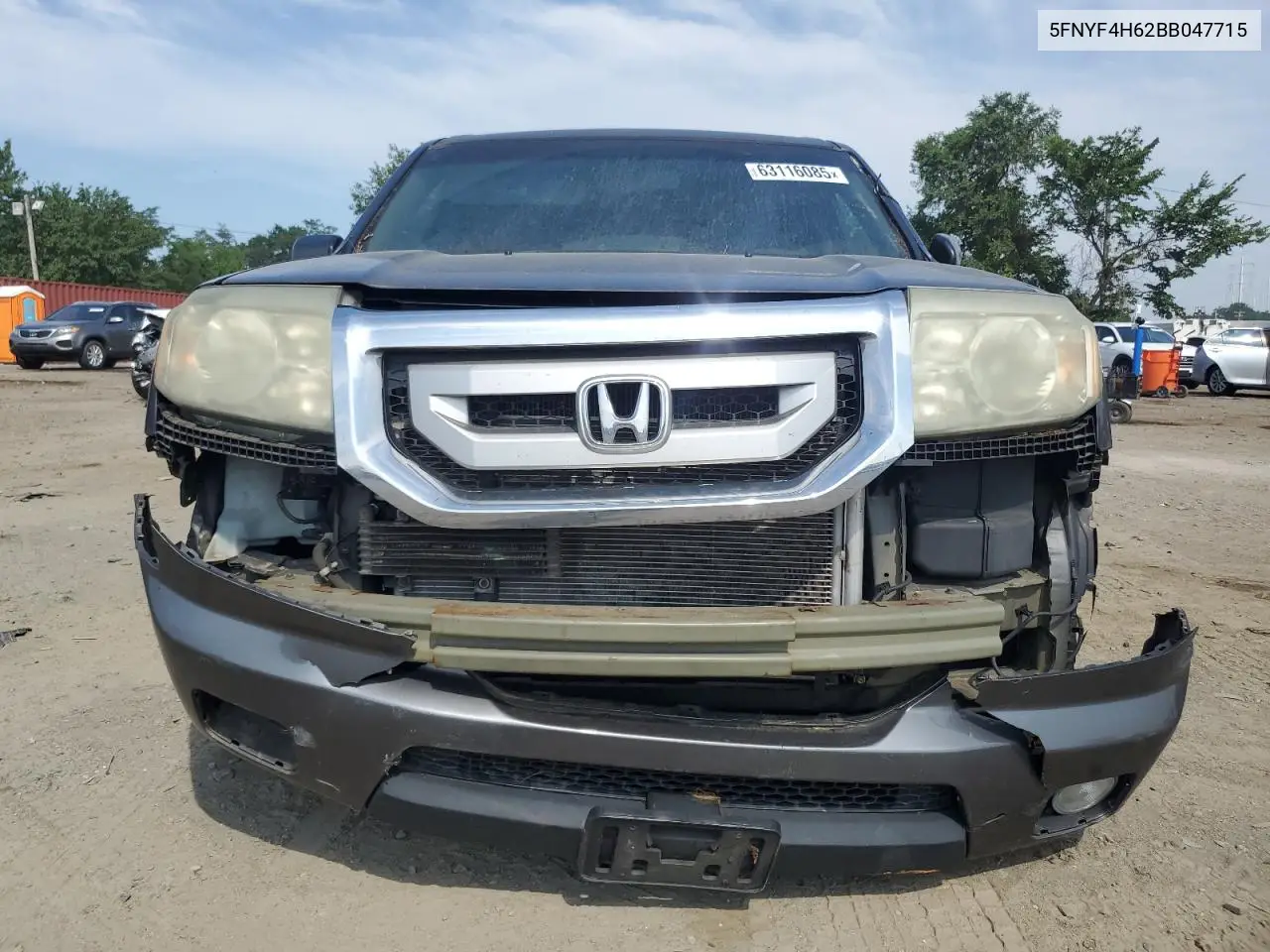 2011 Honda Pilot Exl VIN: 5FNYF4H62BB047715 Lot: 63116085