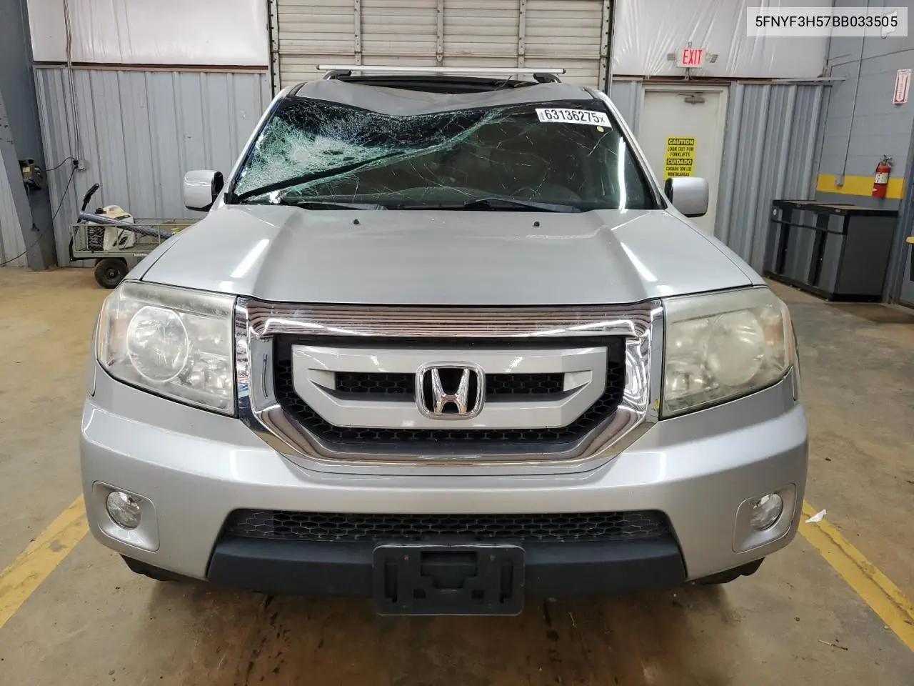 2011 Honda Pilot Exl VIN: 5FNYF3H57BB033505 Lot: 63136275