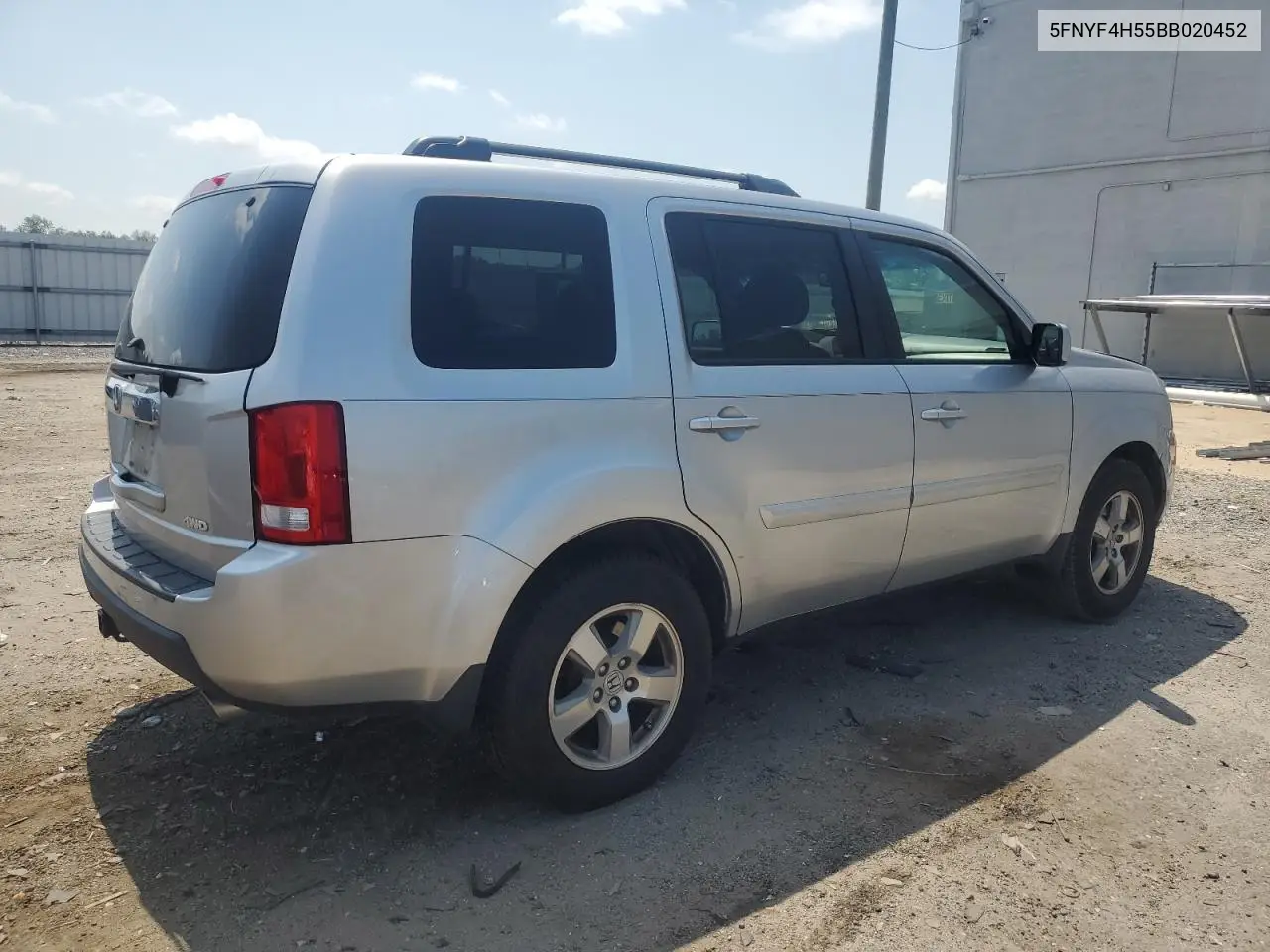 2011 Honda Pilot Exl VIN: 5FNYF4H55BB020452 Lot: 63164435