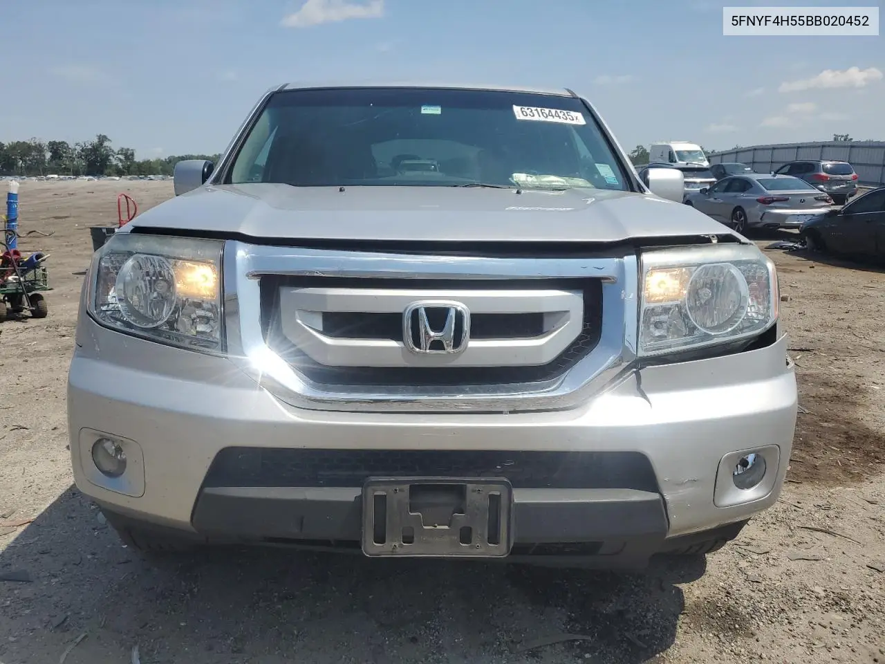 2011 Honda Pilot Exl VIN: 5FNYF4H55BB020452 Lot: 63164435