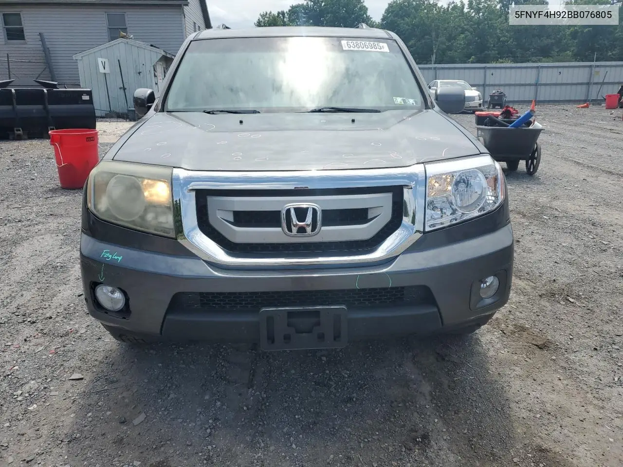 2011 Honda Pilot Touring VIN: 5FNYF4H92BB076805 Lot: 63806985