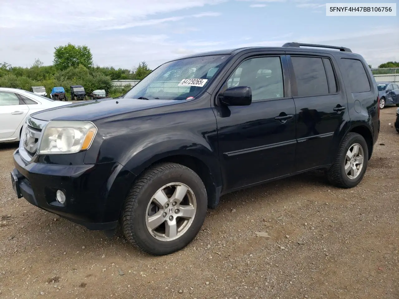 2011 Honda Pilot Ex VIN: 5FNYF4H47BB106756 Lot: 64729265