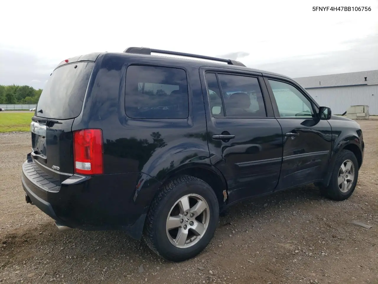 2011 Honda Pilot Ex VIN: 5FNYF4H47BB106756 Lot: 64729265