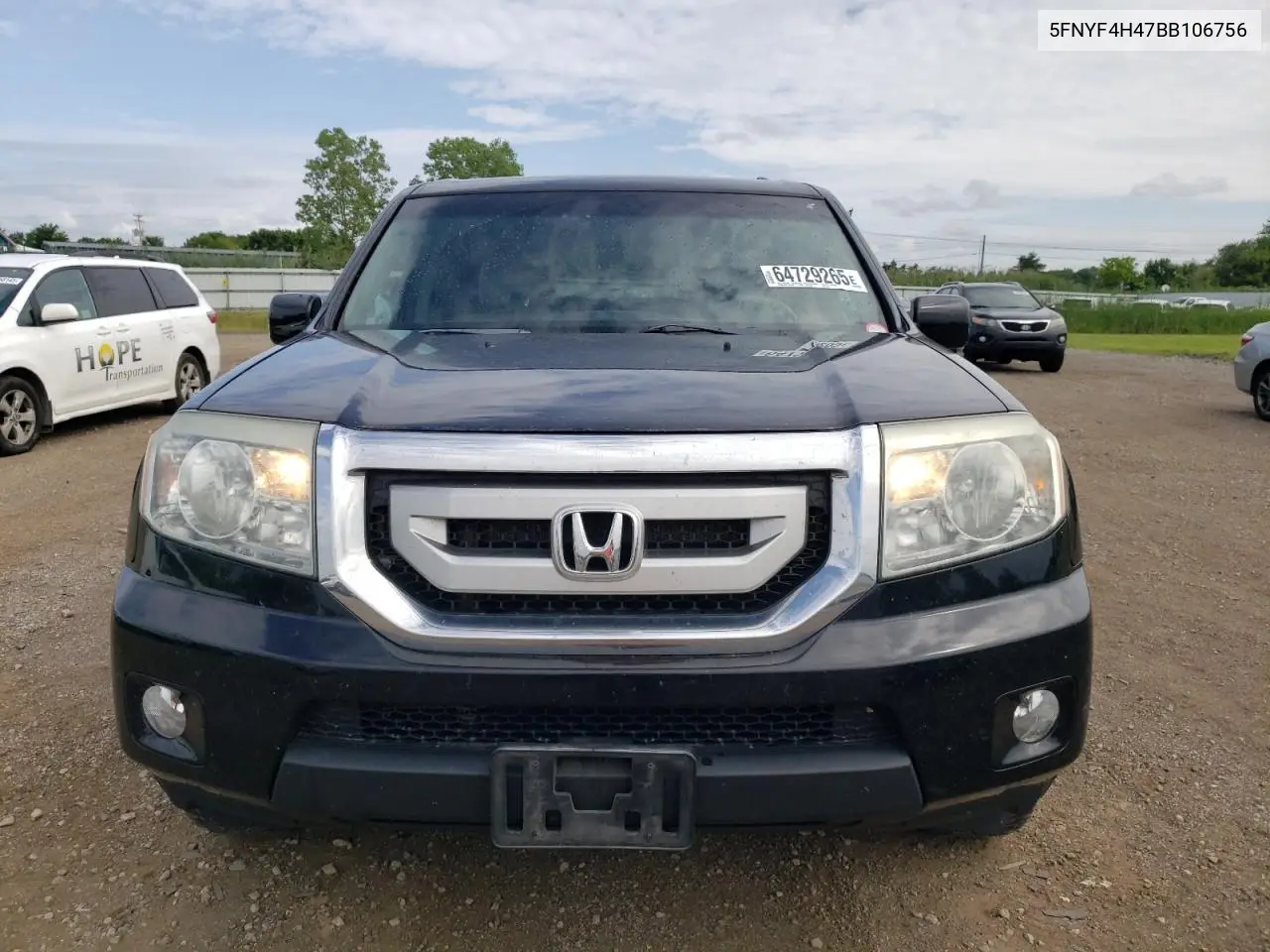 2011 Honda Pilot Ex VIN: 5FNYF4H47BB106756 Lot: 64729265