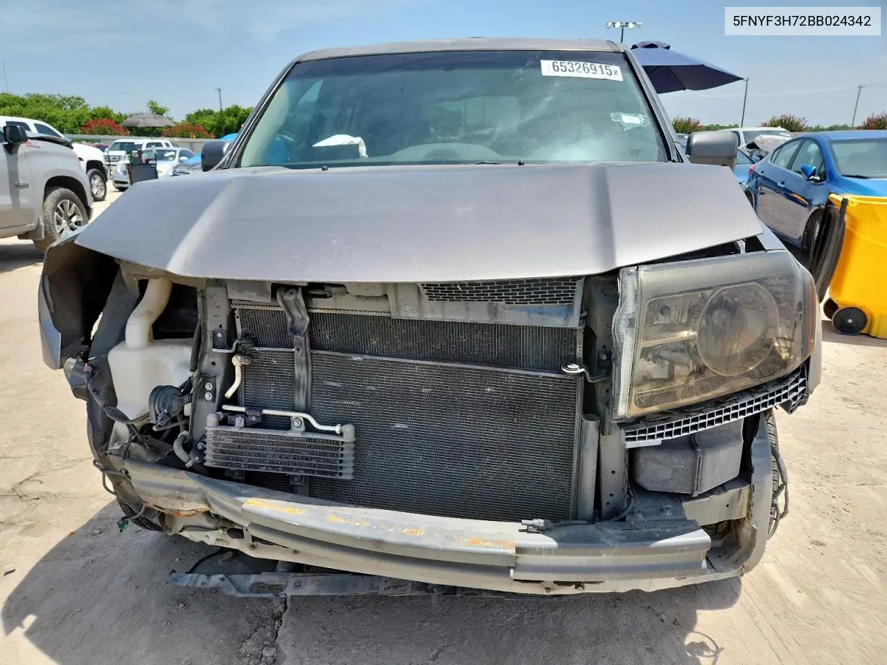 2011 Honda Pilot Exln VIN: 5FNYF3H72BB024342 Lot: 65326915