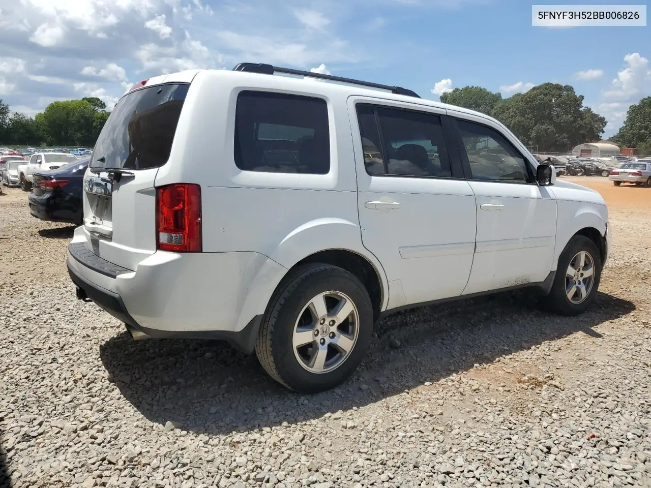 2011 Honda Pilot Exl VIN: 5FNYF3H52BB006826 Lot: 65533465