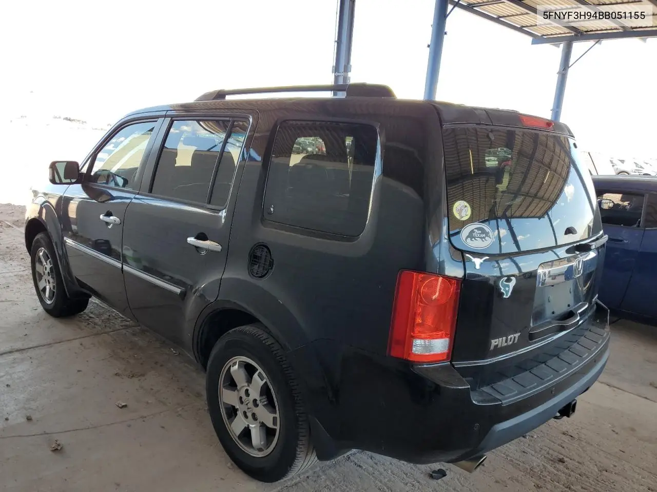 2011 Honda Pilot Touring VIN: 5FNYF3H94BB051155 Lot: 65581805