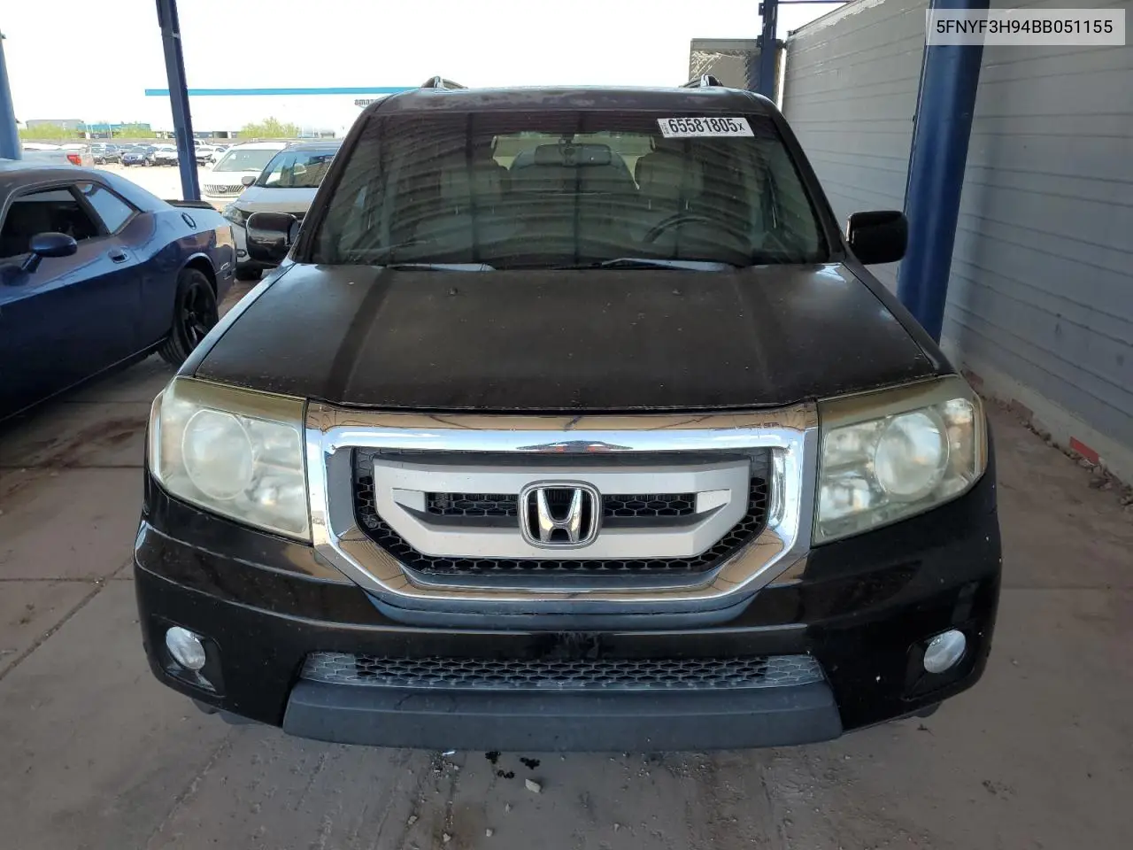 2011 Honda Pilot Touring VIN: 5FNYF3H94BB051155 Lot: 65581805