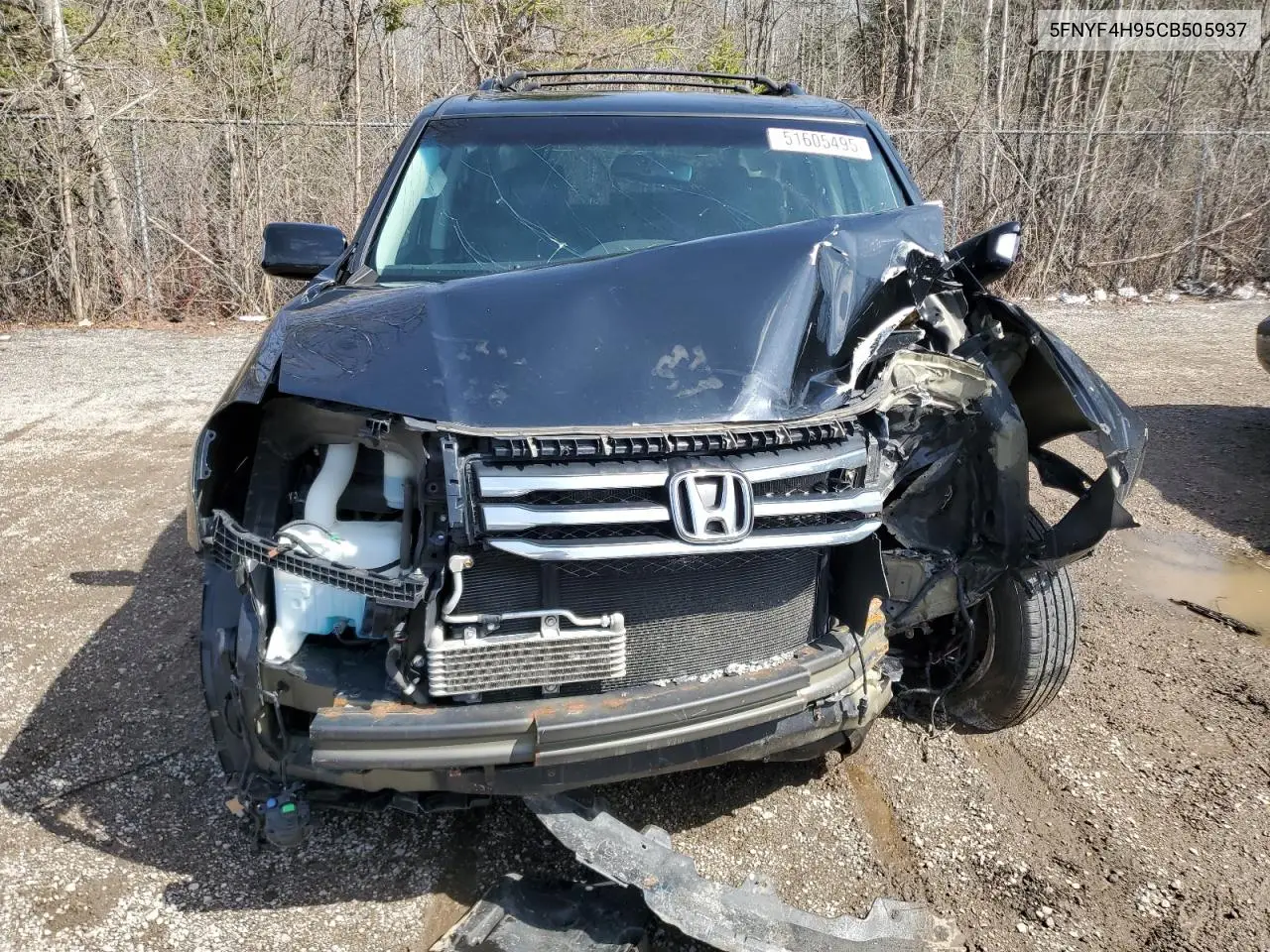 2012 Honda Pilot Touring VIN: 5FNYF4H95CB505937 Lot: 51605495