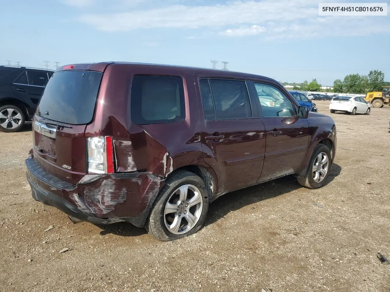 2012 Honda Pilot Exl VIN: 5FNYF4H51CB016576 Lot: 61473835