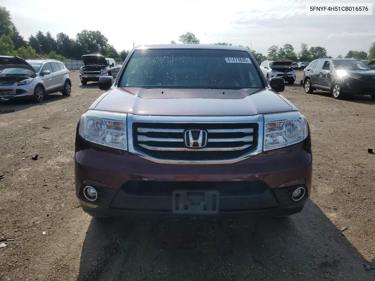 2012 Honda Pilot Exl VIN: 5FNYF4H51CB016576 Lot: 61473835