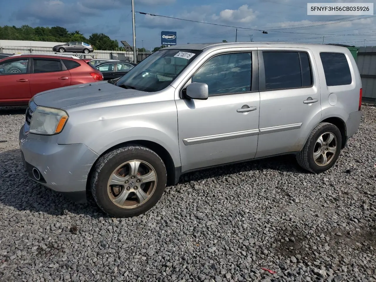 2012 Honda Pilot Exl VIN: 5FNYF3H56CB035926 Lot: 62183115