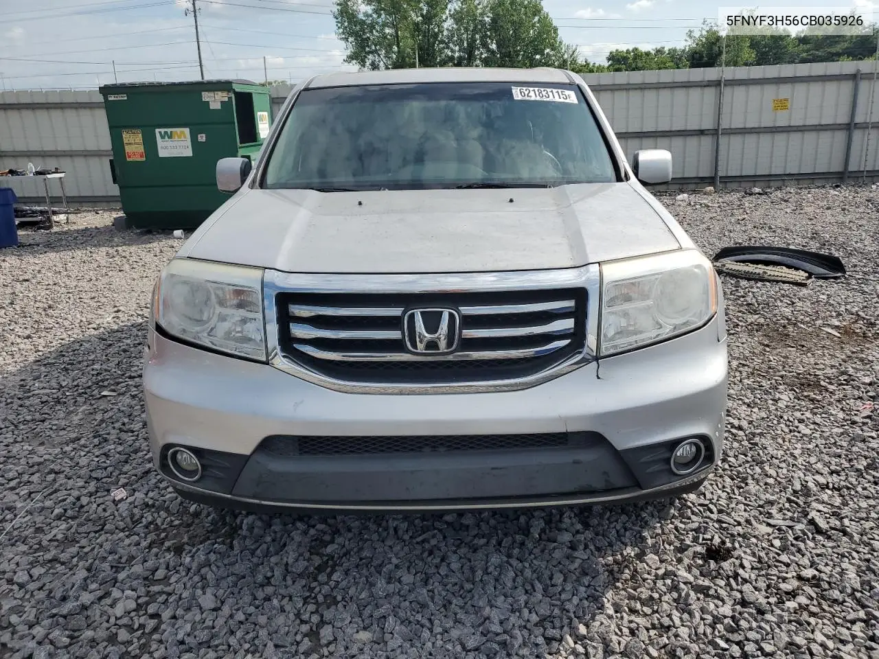 2012 Honda Pilot Exl VIN: 5FNYF3H56CB035926 Lot: 62183115