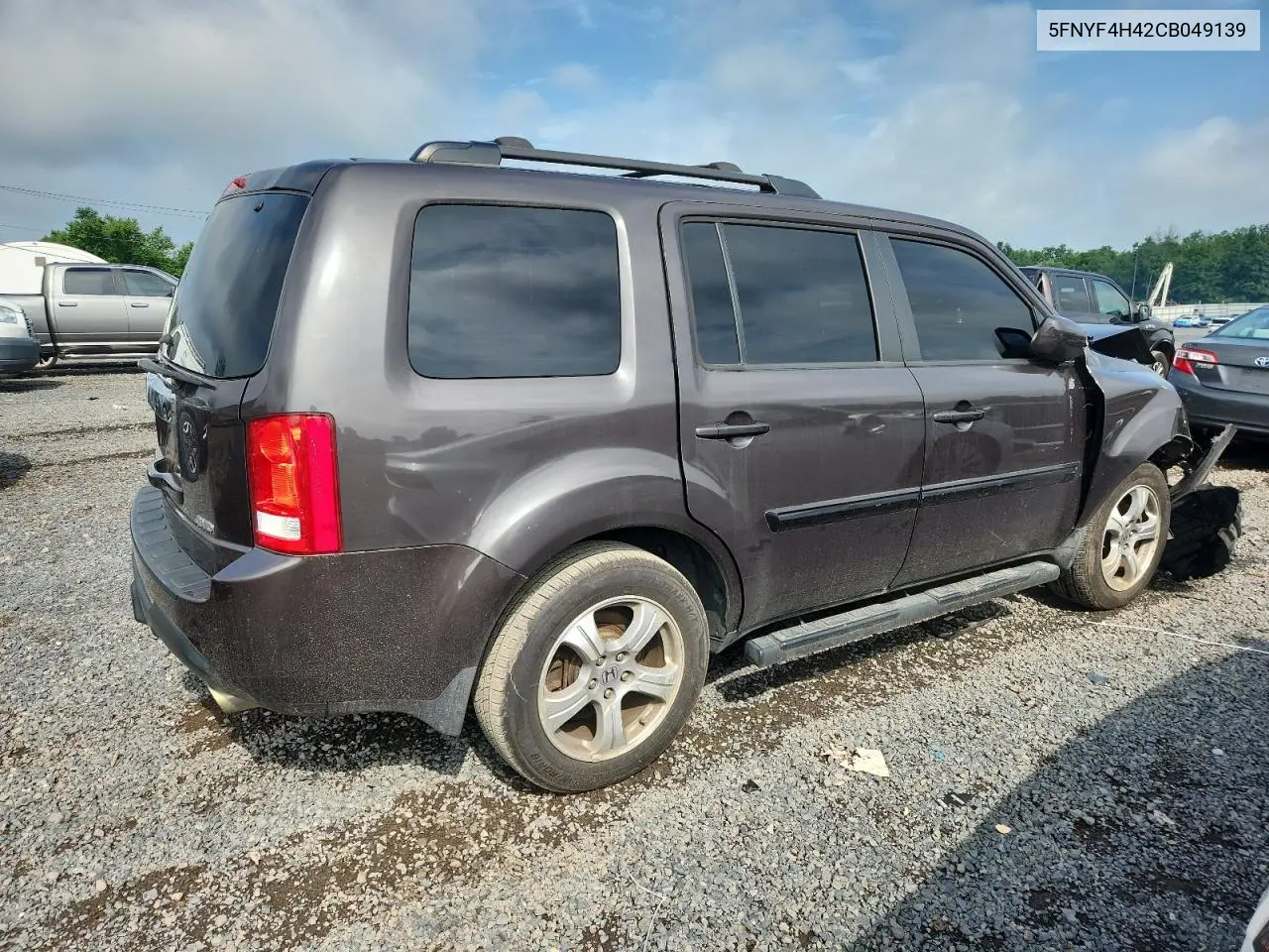 2012 Honda Pilot Ex VIN: 5FNYF4H42CB049139 Lot: 62326105