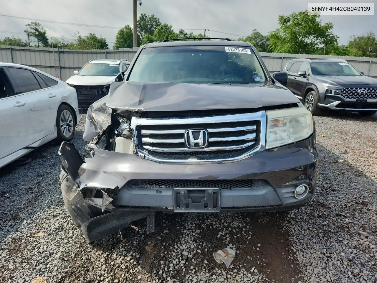 2012 Honda Pilot Ex VIN: 5FNYF4H42CB049139 Lot: 62326105