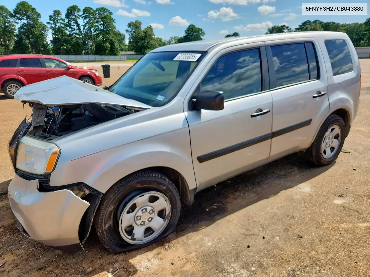 2012 Honda Pilot Lx VIN: 5FNYF3H27CB043880 Lot: 62759835