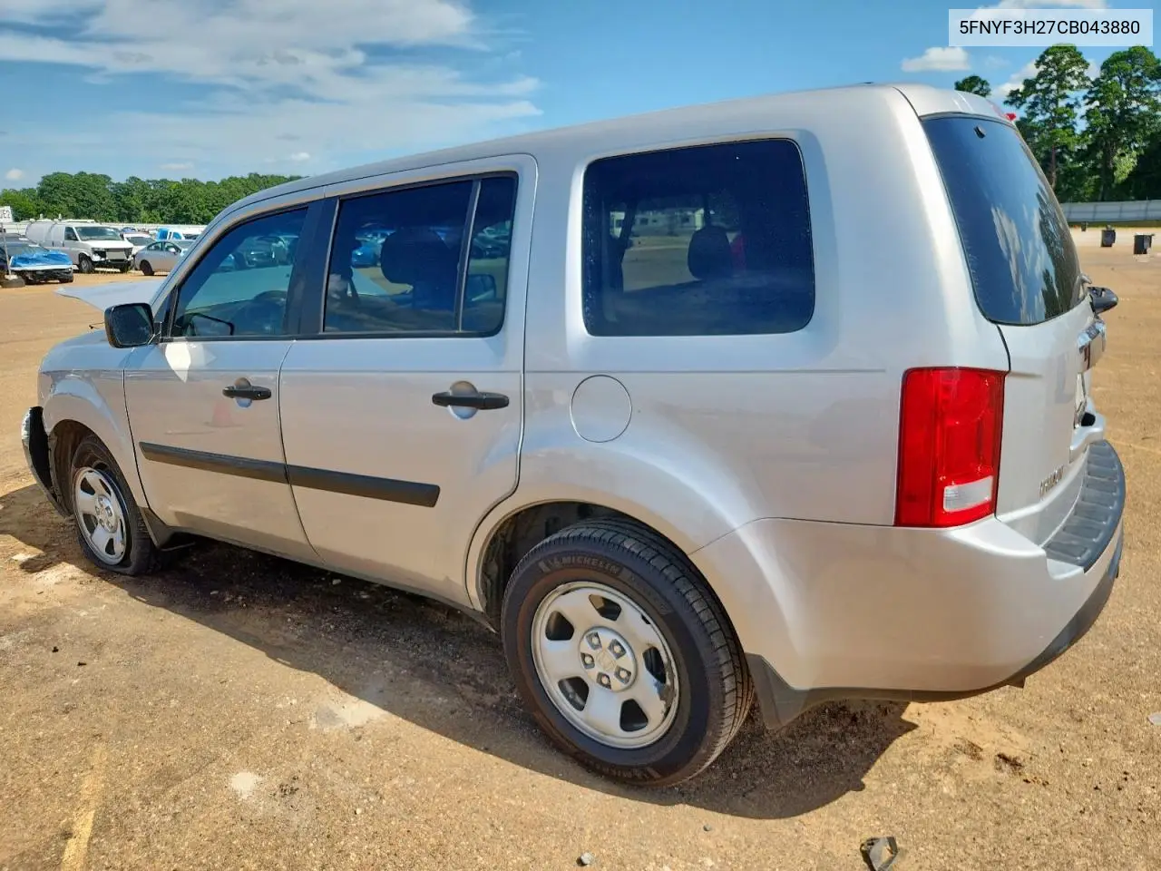 2012 Honda Pilot Lx VIN: 5FNYF3H27CB043880 Lot: 62759835