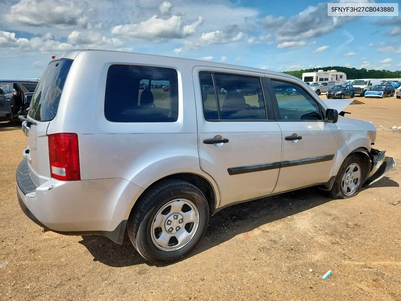 2012 Honda Pilot Lx VIN: 5FNYF3H27CB043880 Lot: 62759835