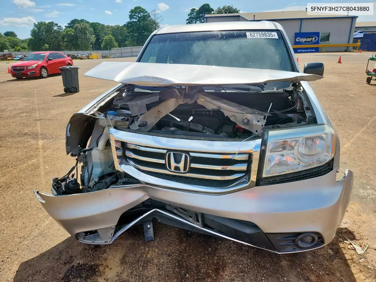 2012 Honda Pilot Lx VIN: 5FNYF3H27CB043880 Lot: 62759835