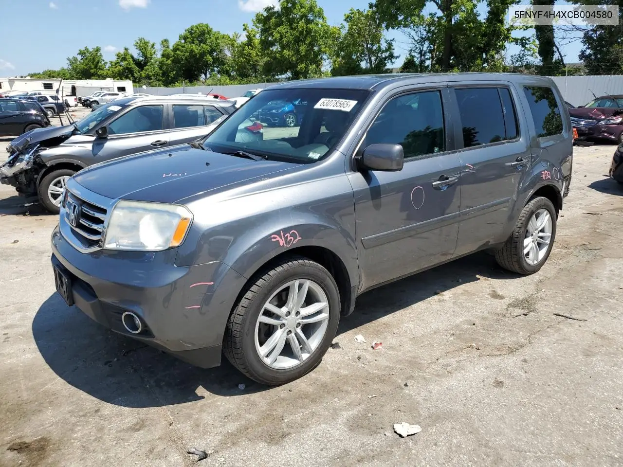 2012 Honda Pilot Ex VIN: 5FNYF4H4XCB004580 Lot: 63078565