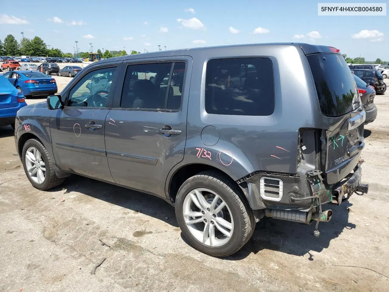 2012 Honda Pilot Ex VIN: 5FNYF4H4XCB004580 Lot: 63078565