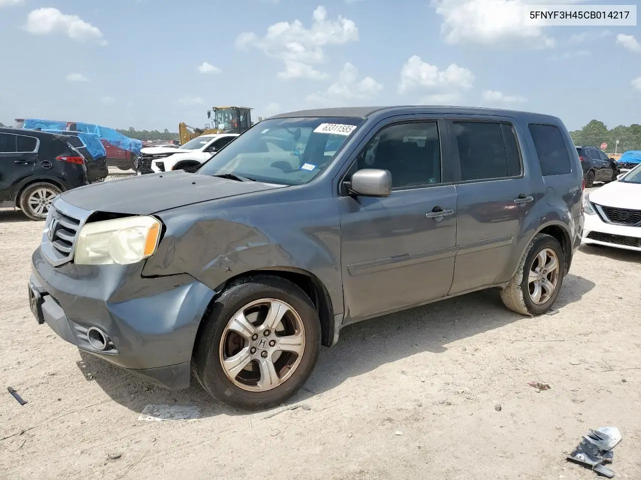 2012 Honda Pilot Ex VIN: 5FNYF3H45CB014217 Lot: 63311585