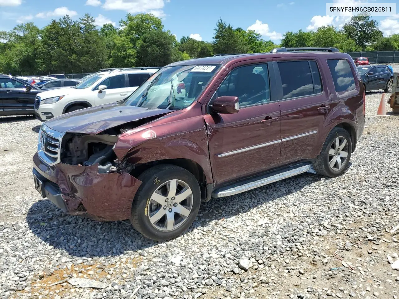 2012 Honda Pilot Touring VIN: 5FNYF3H96CB026811 Lot: 64174215
