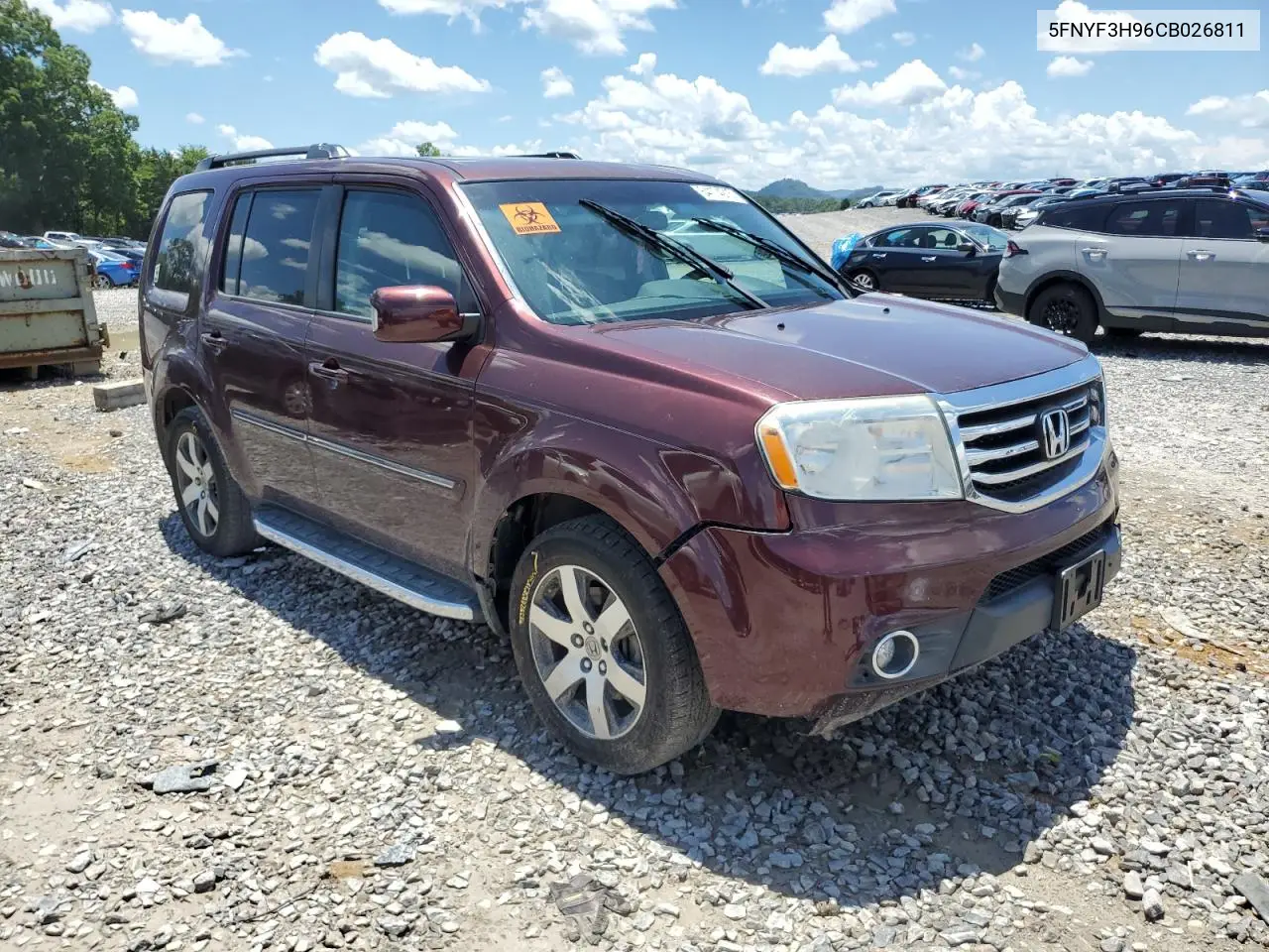 2012 Honda Pilot Touring VIN: 5FNYF3H96CB026811 Lot: 64174215