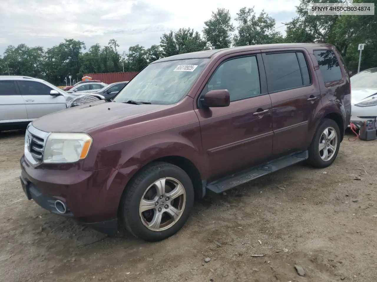2012 Honda Pilot Exl VIN: 5FNYF4H50CB034874 Lot: 65270925