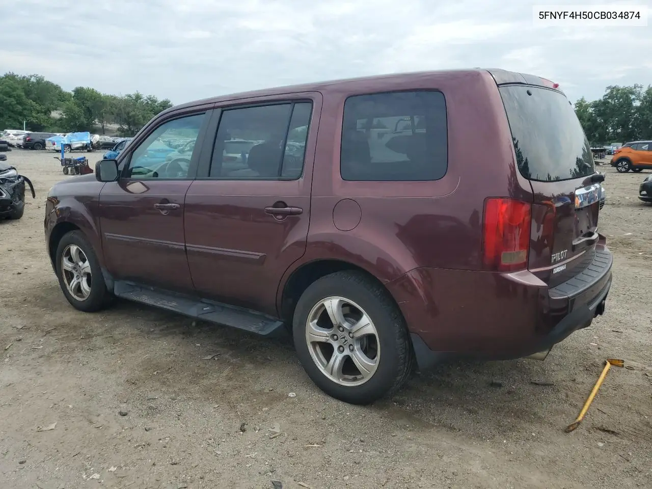 2012 Honda Pilot Exl VIN: 5FNYF4H50CB034874 Lot: 65270925
