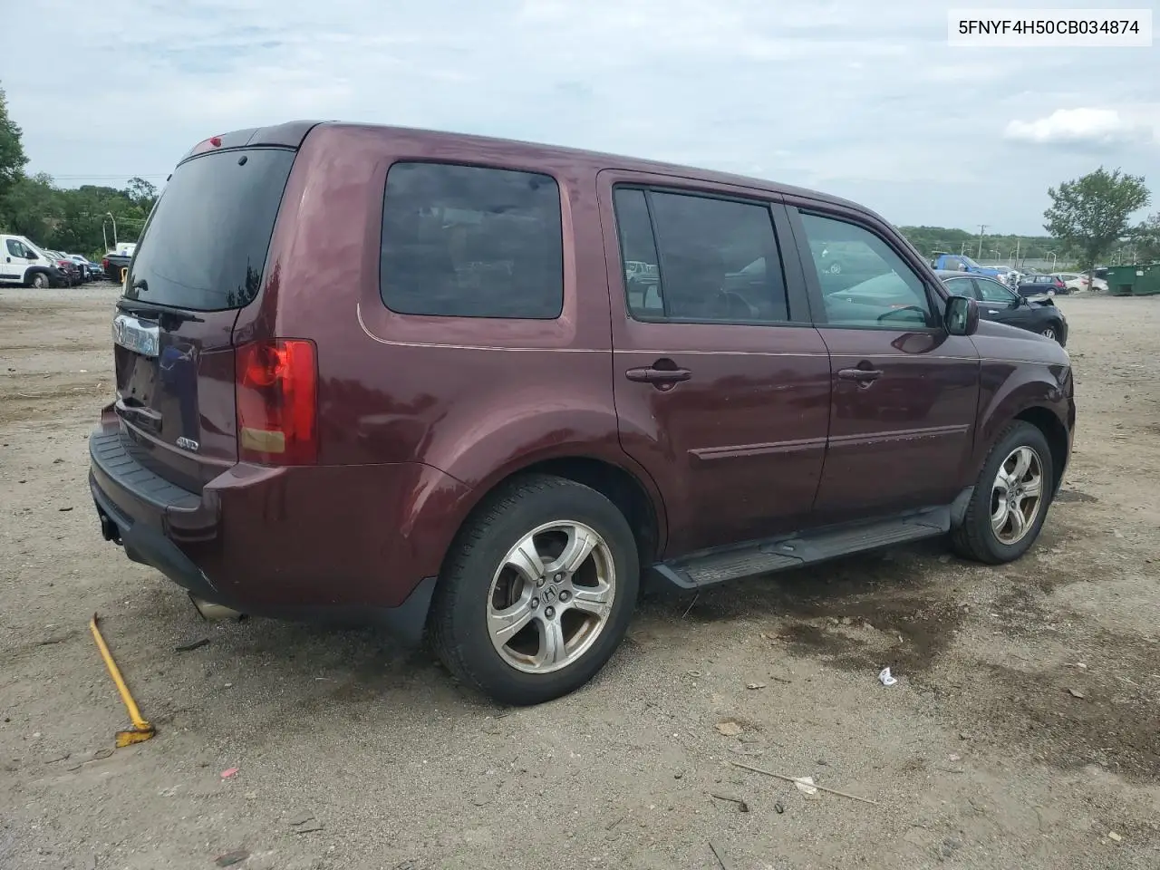 2012 Honda Pilot Exl VIN: 5FNYF4H50CB034874 Lot: 65270925