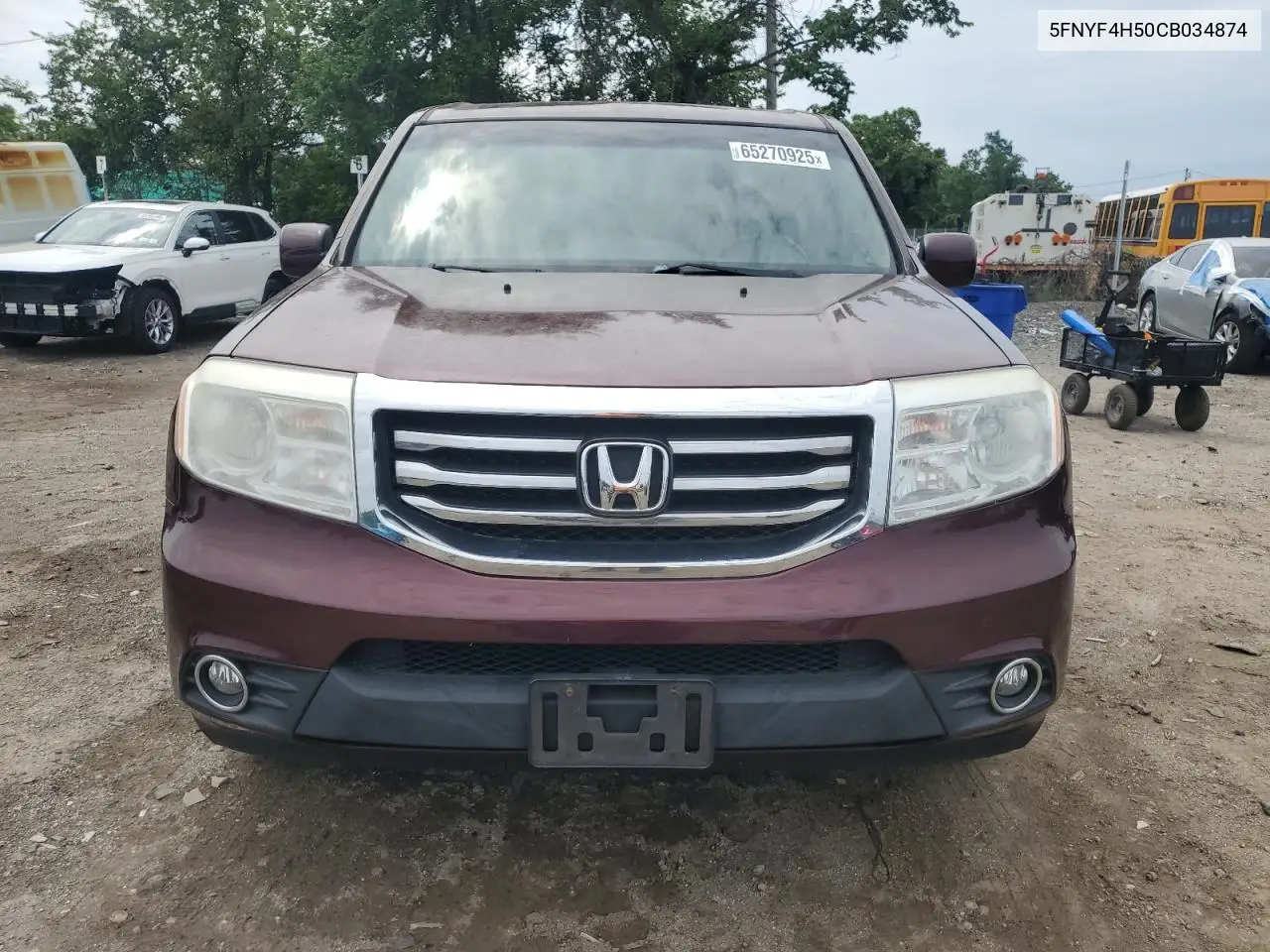 2012 Honda Pilot Exl VIN: 5FNYF4H50CB034874 Lot: 65270925
