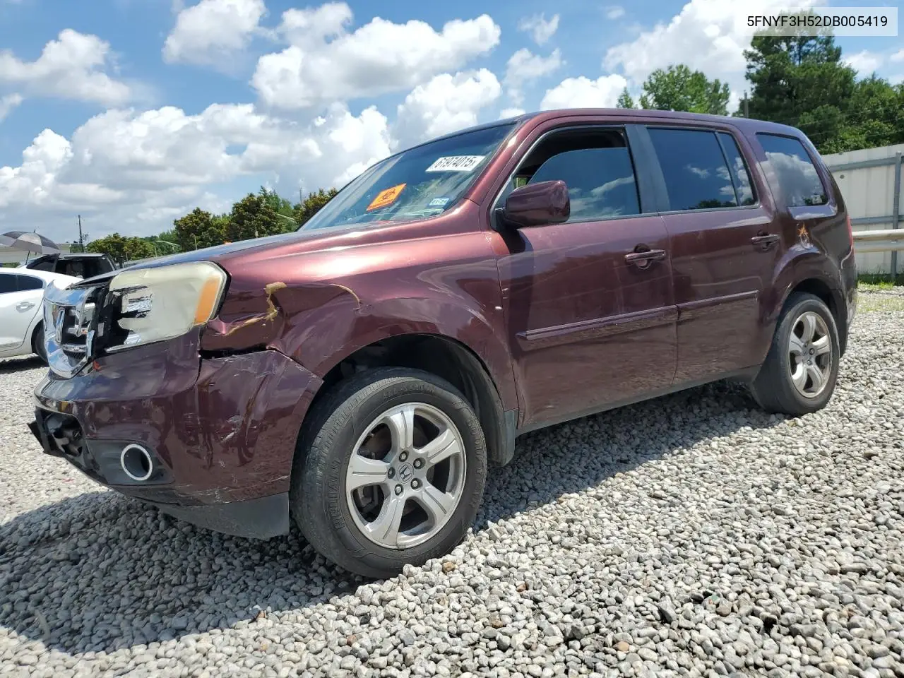 2013 Honda Pilot Exl VIN: 5FNYF3H52DB005419 Lot: 61974015