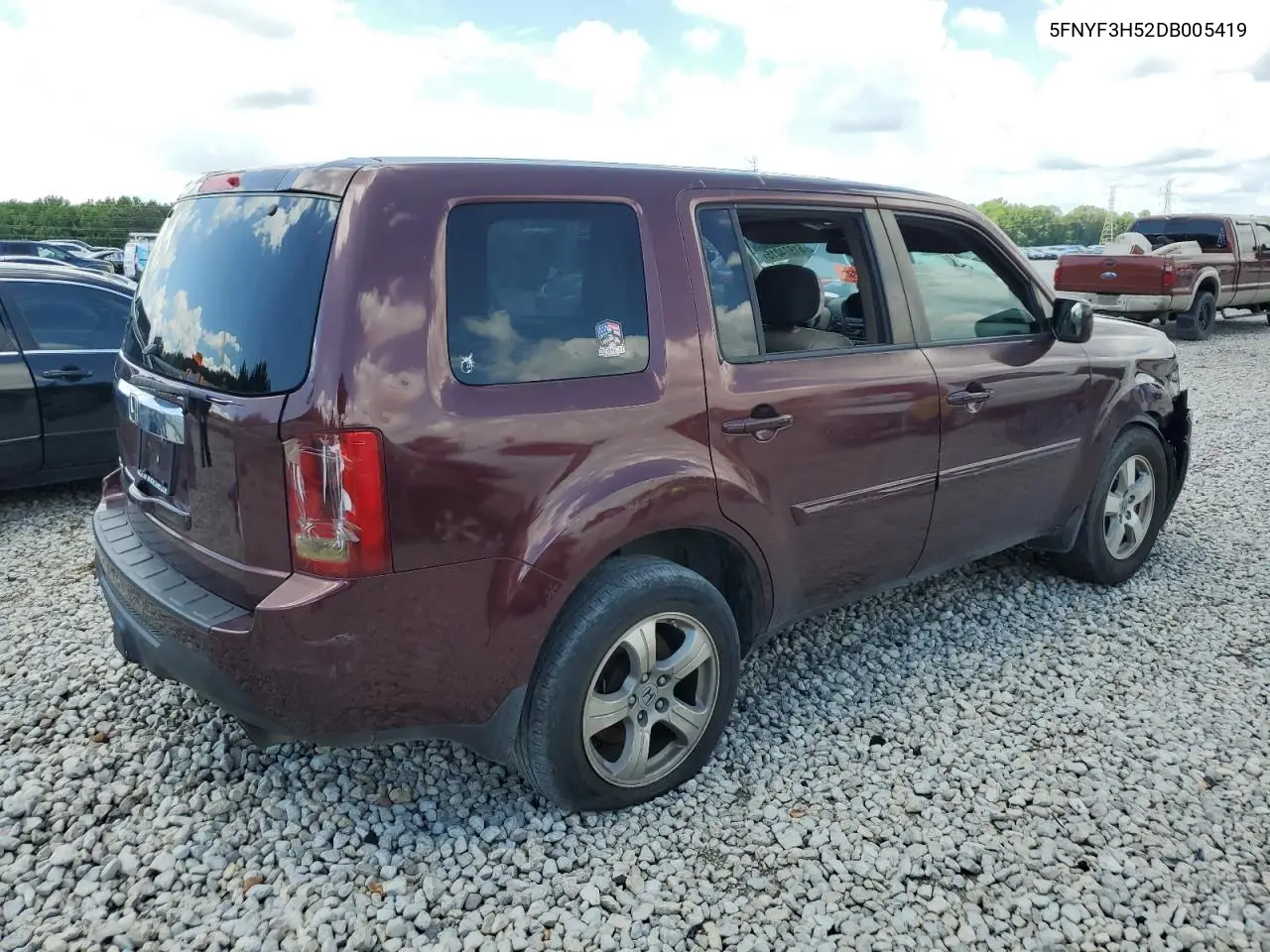 2013 Honda Pilot Exl VIN: 5FNYF3H52DB005419 Lot: 61974015