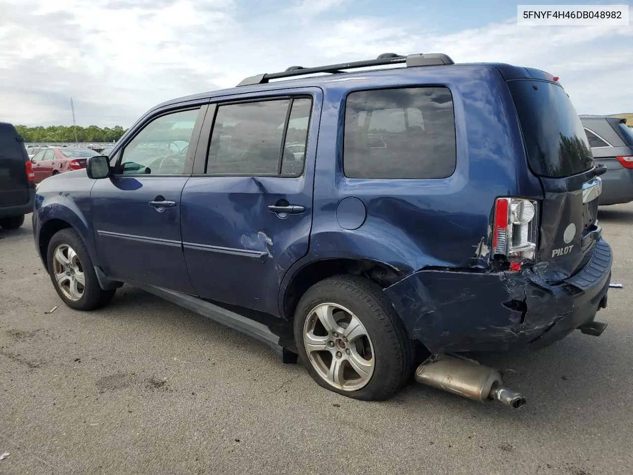 2013 Honda Pilot Ex VIN: 5FNYF4H46DB048982 Lot: 62122095