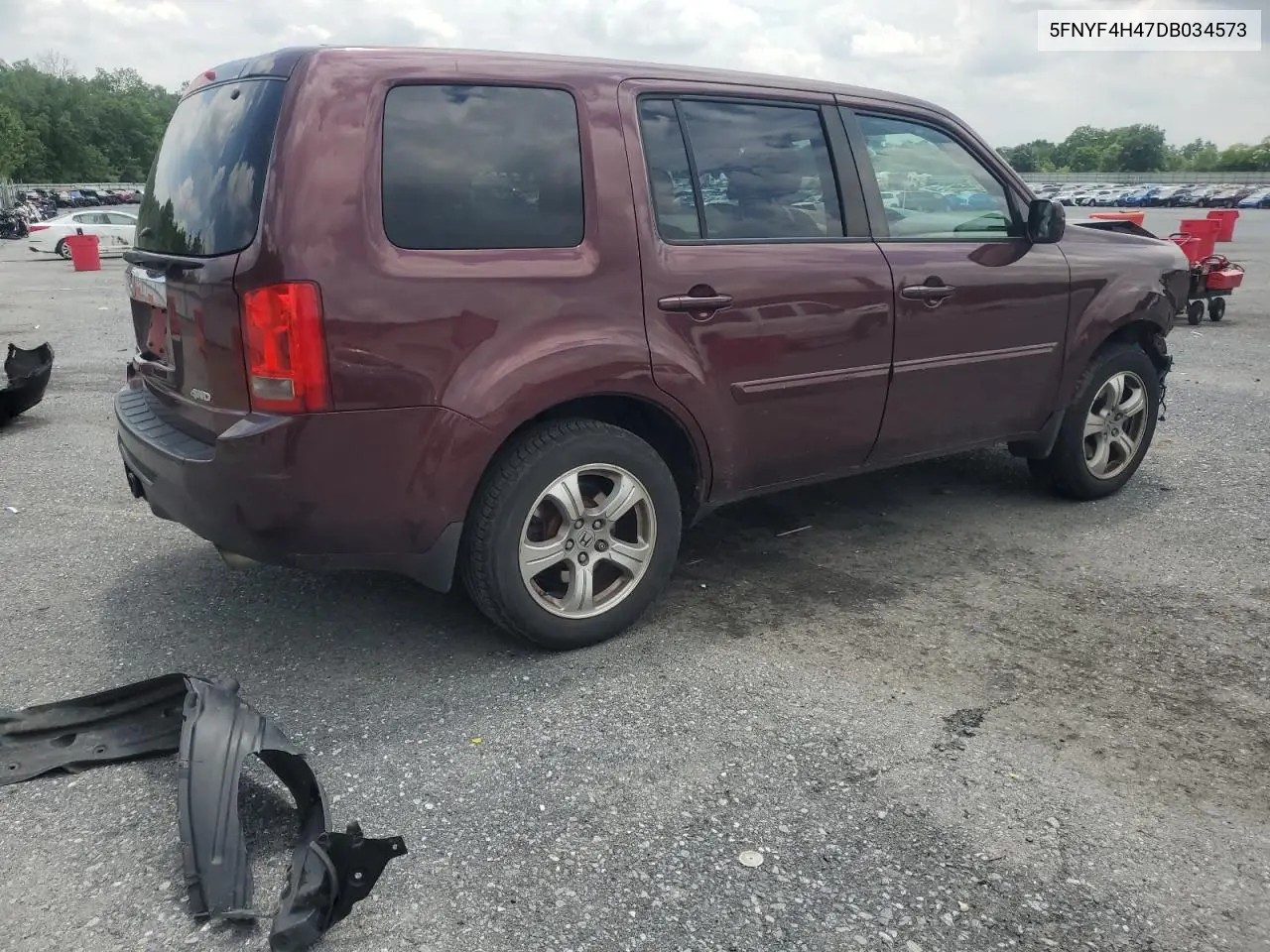 2013 Honda Pilot Ex VIN: 5FNYF4H47DB034573 Lot: 63271145