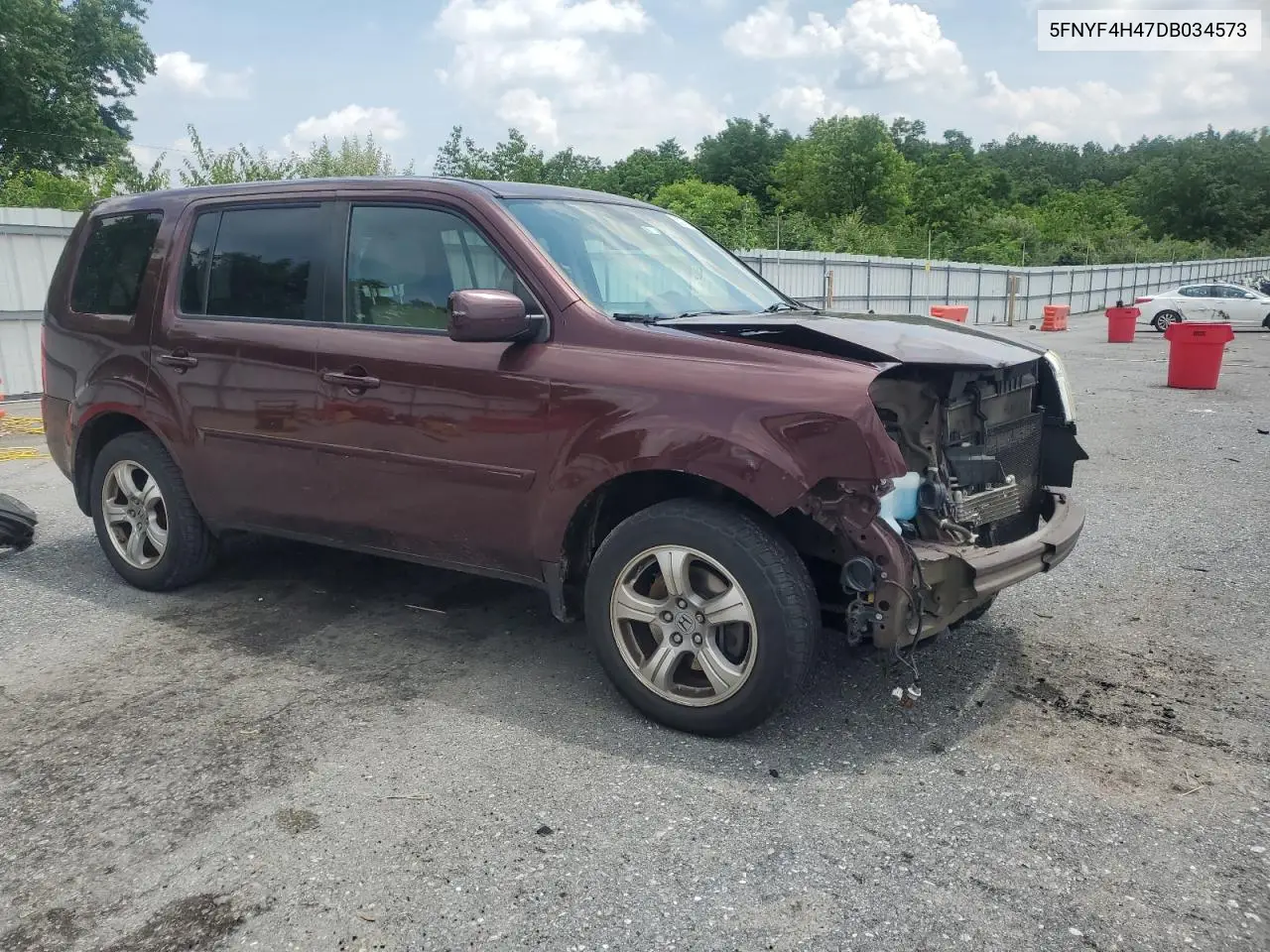 2013 Honda Pilot Ex VIN: 5FNYF4H47DB034573 Lot: 63271145