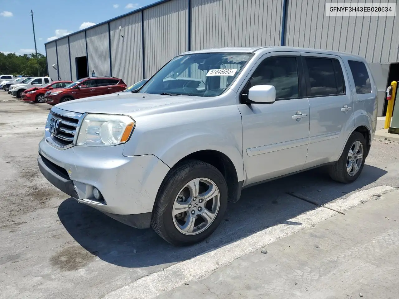 2014 Honda Pilot Ex VIN: 5FNYF3H43EB020634 Lot: 57045695