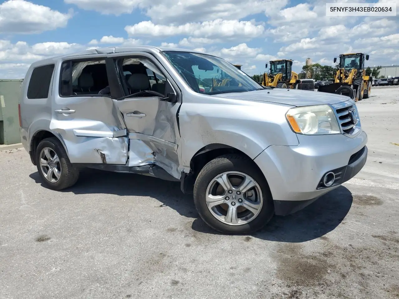 2014 Honda Pilot Ex VIN: 5FNYF3H43EB020634 Lot: 57045695