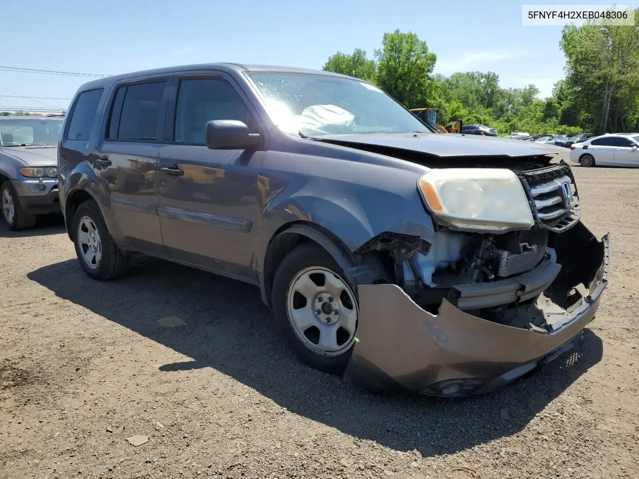 2014 Honda Pilot Lx VIN: 5FNYF4H2XEB048306 Lot: 61912675