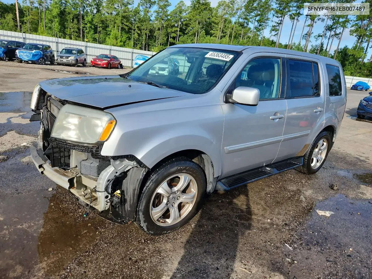 2014 Honda Pilot Exl VIN: 5FNYF4H67EB007487 Lot: 65363485