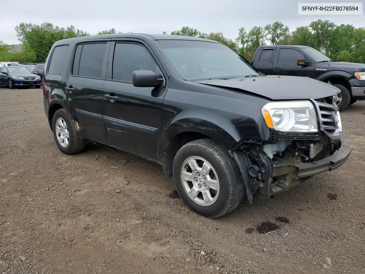 2015 Honda Pilot Lx VIN: 5FNYF4H22FB078594 Lot: 56546155