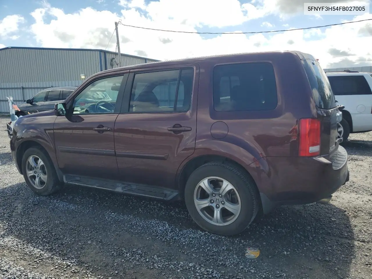2015 Honda Pilot Exl VIN: 5FNYF3H54FB027005 Lot: 57100055