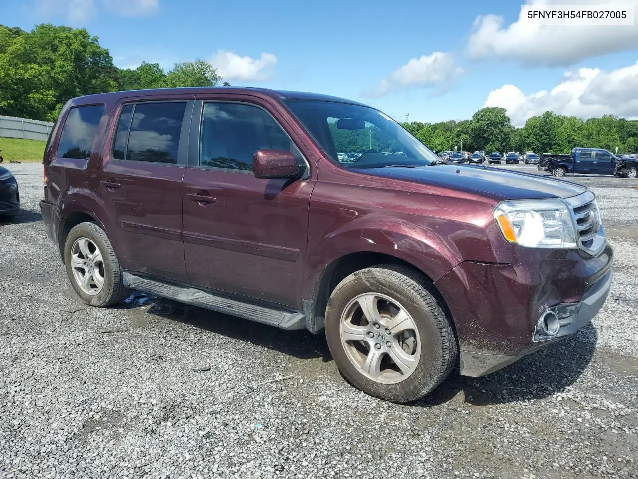 2015 Honda Pilot Exl VIN: 5FNYF3H54FB027005 Lot: 57100055