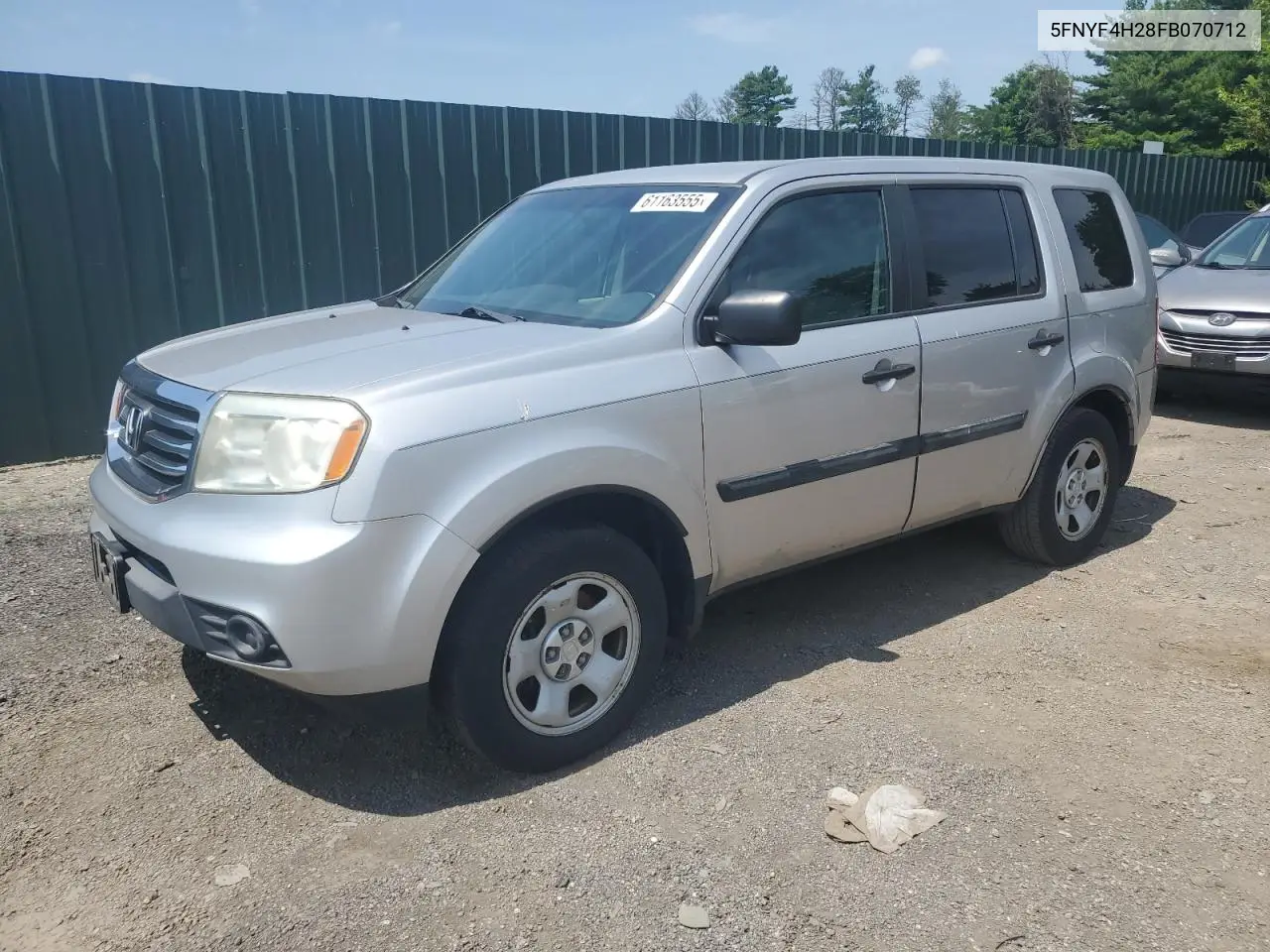 2015 Honda Pilot Lx VIN: 5FNYF4H28FB070712 Lot: 61163555